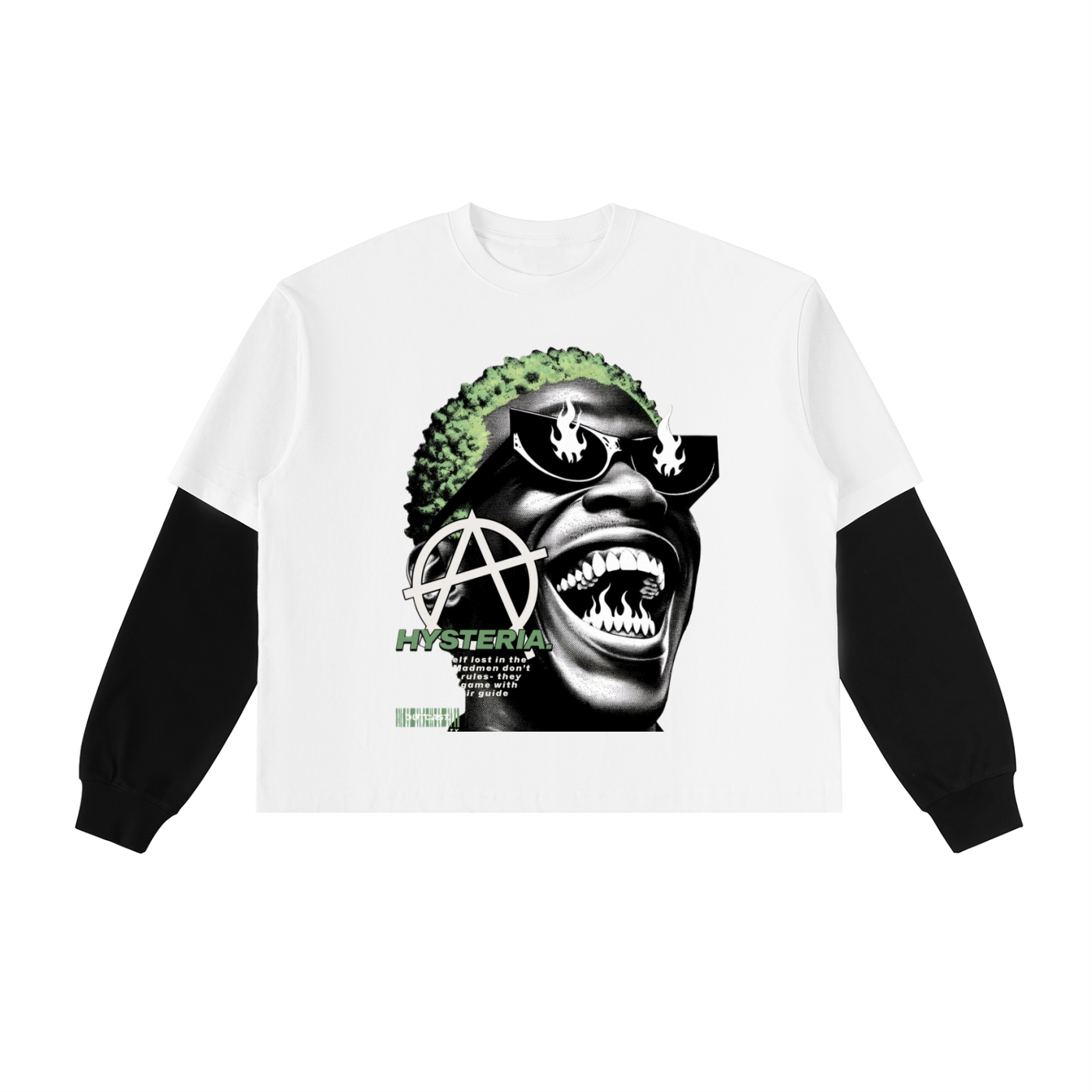 Layered Contrast Sleeve Cotton T-Shirt