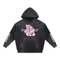 Vintage Washed Frayed Fleece Hoodie