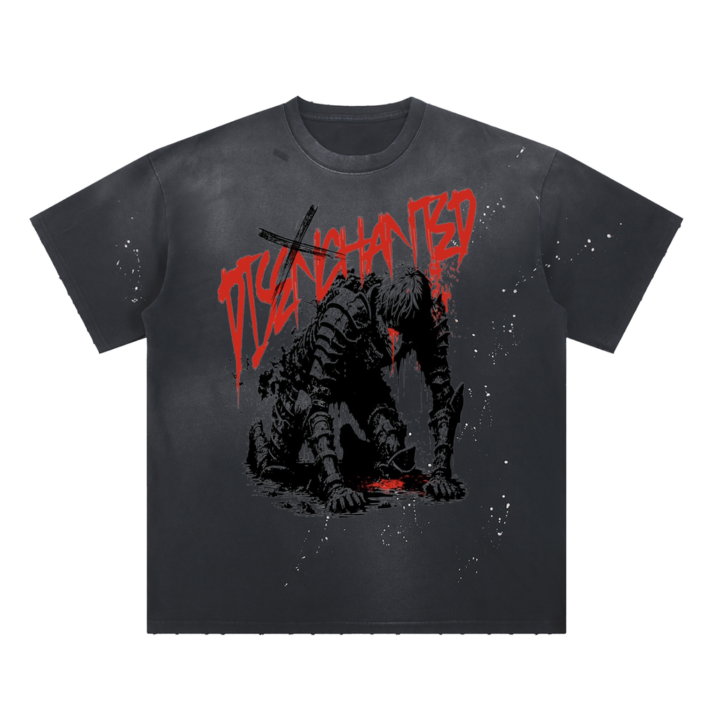 Hand-Frayed Sunfade Paint Splatter T-Shirt
