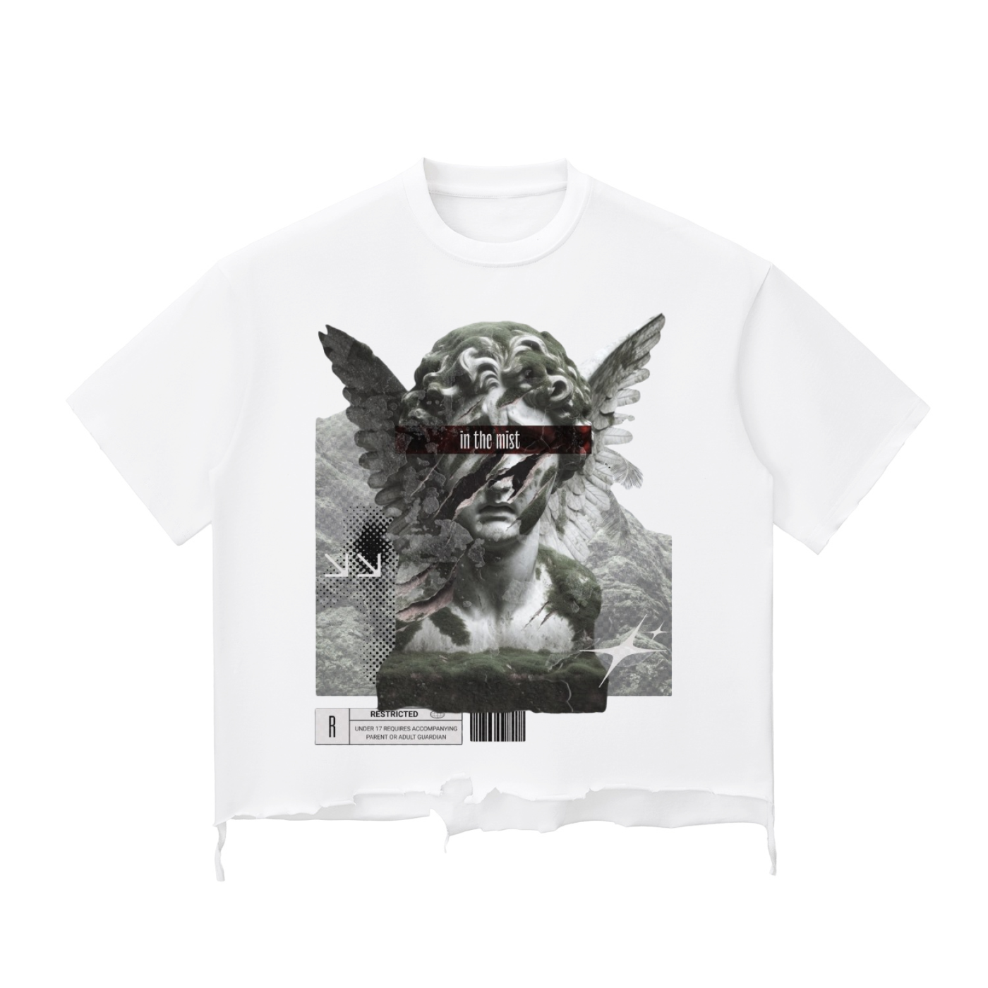 Snow Wash Raw-Hem Boxy T-shirt