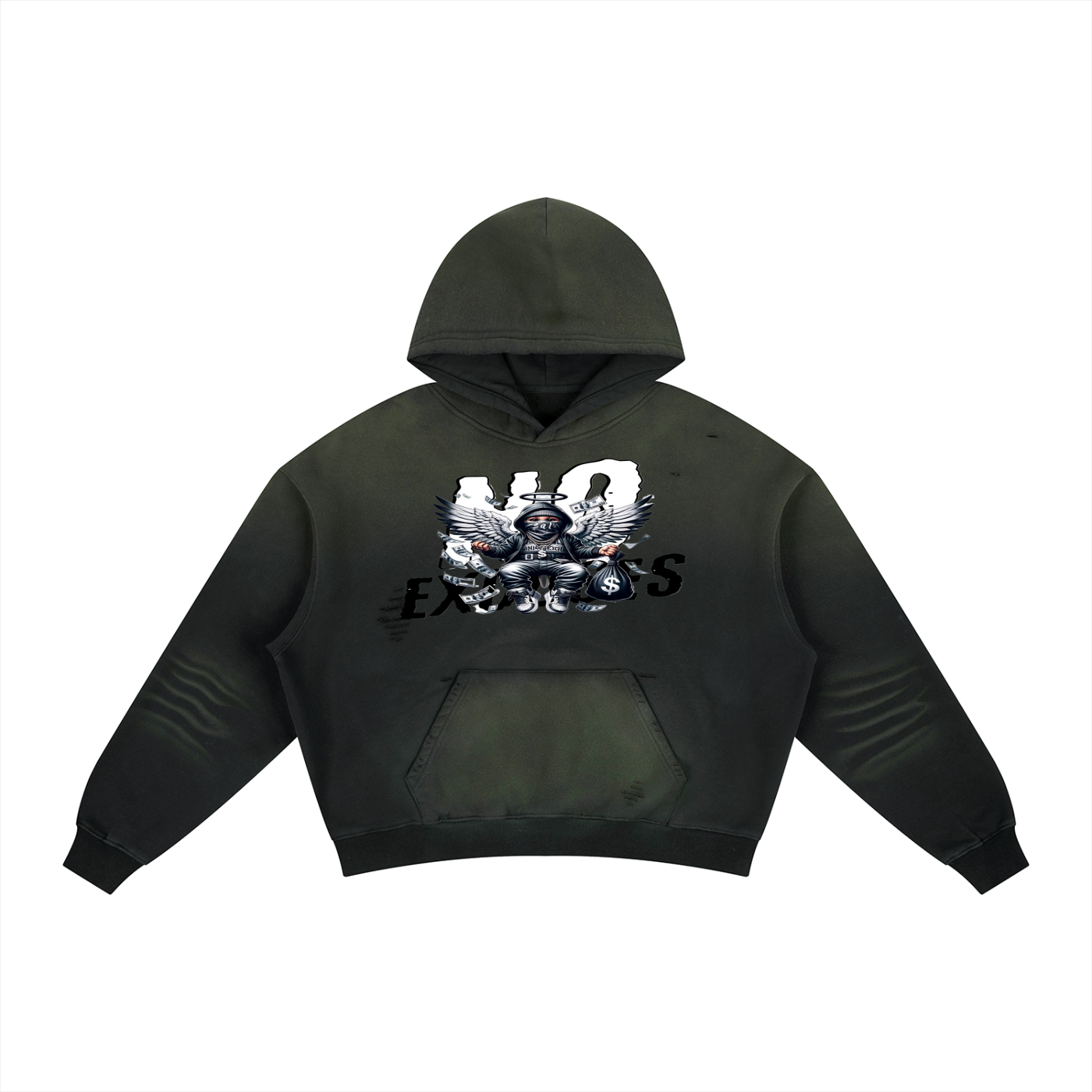 Frayed Sunfade Boxy Fleece Hoodie