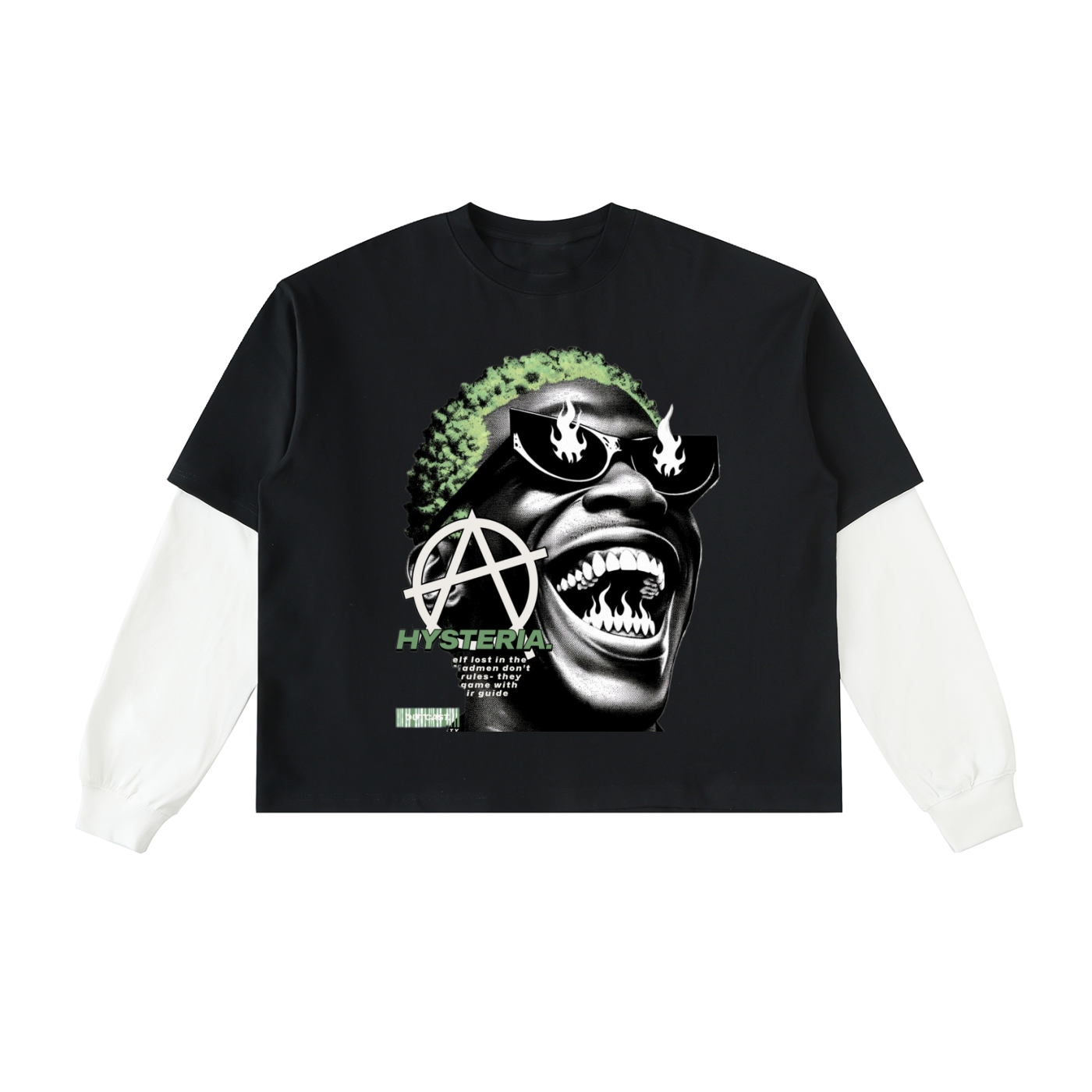 Layered Contrast Sleeve Cotton T-Shirt