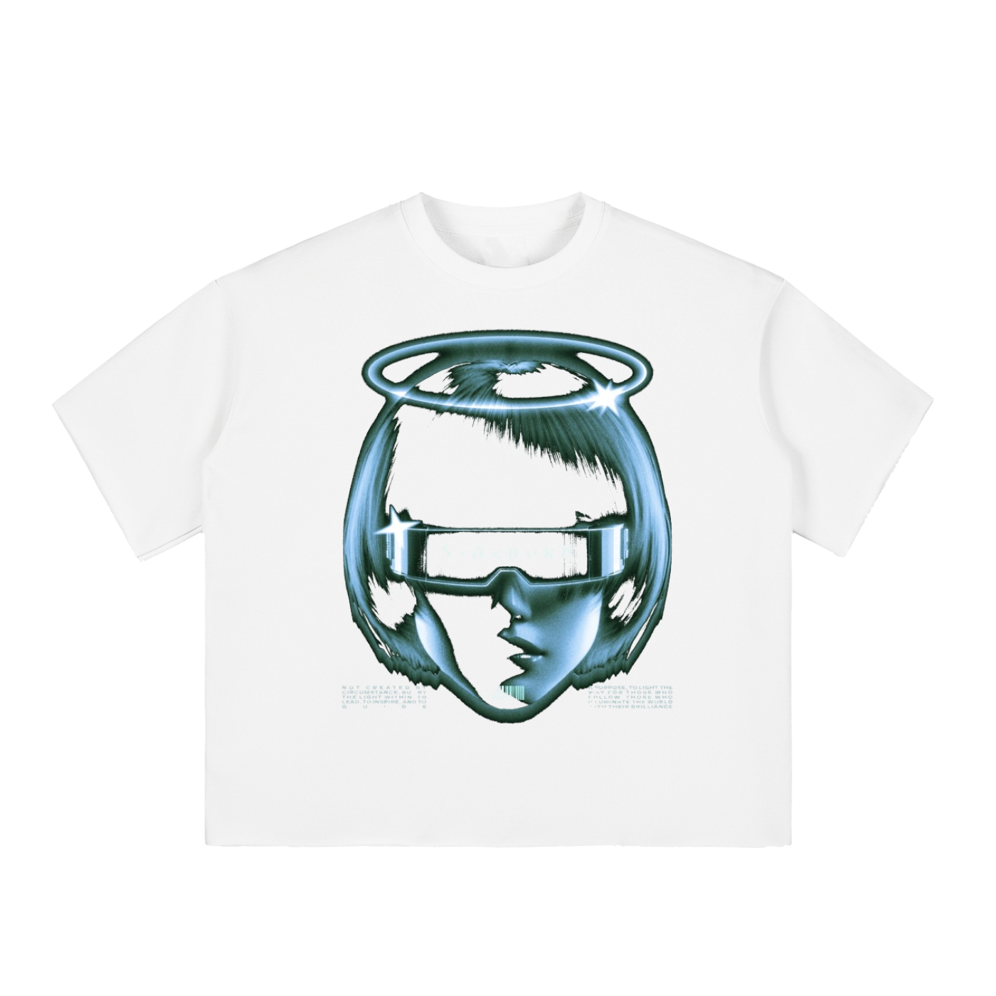 Boxy Half-Sleeve Raw-Edge T-Shirt